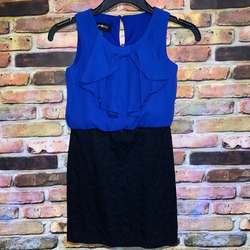 Short Black and Blue Children’s Dress Pageant Interview Church Fancy